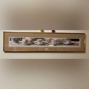 Framed and matted "TEA TIME" & "CHINA COLLECTION" BY HARRIET Nordby